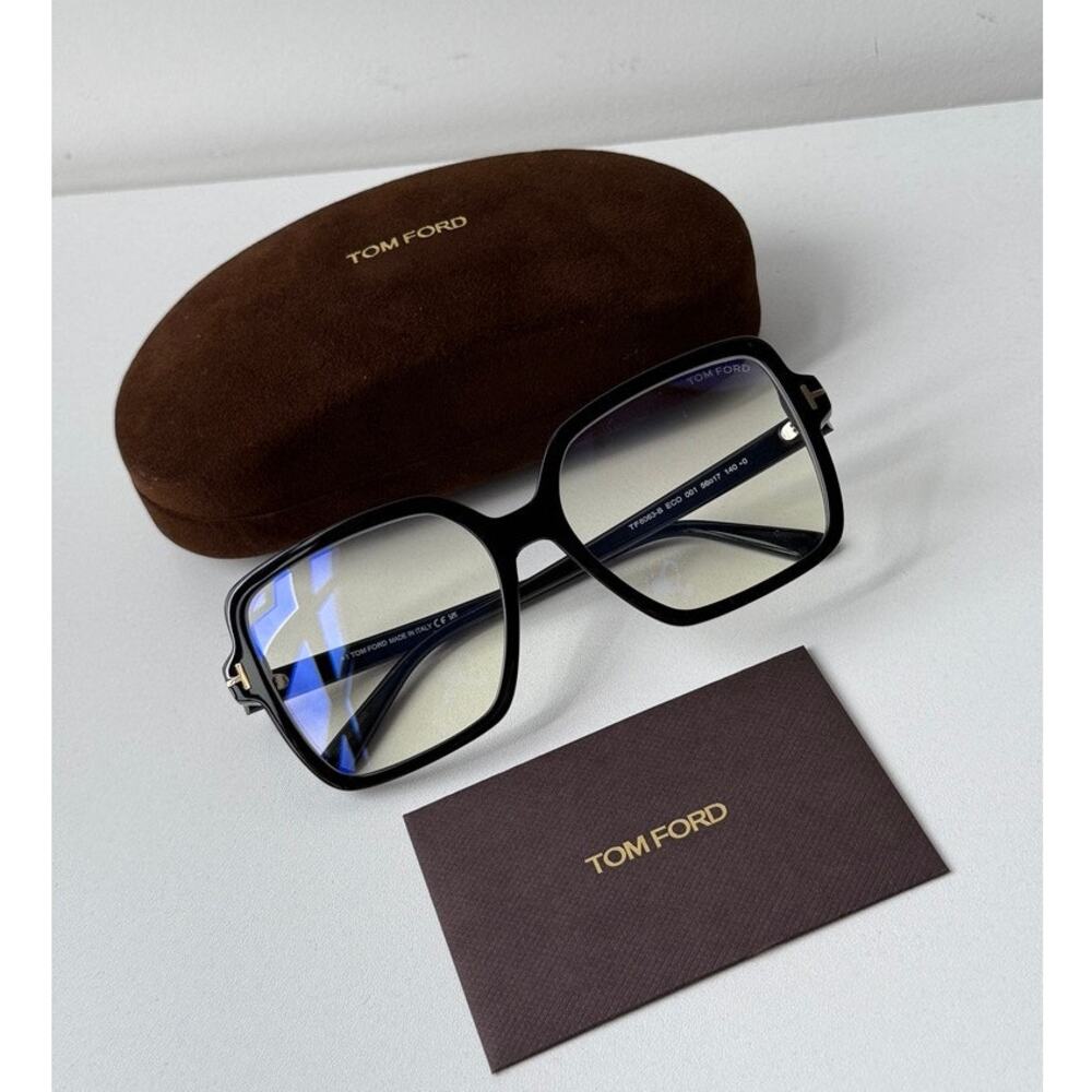 NEW Tom Ford FT6063-B 001 Square Bluelight Frames in Black